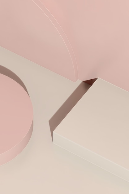 3D render afbeelding wit podium met roze achtergrond product display advertentie