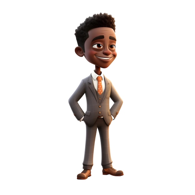 3D Render of an African American Business Man with a sad face