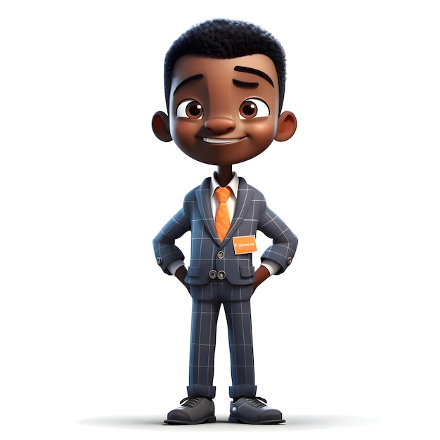 3D Render of an african american businessman with a credit card