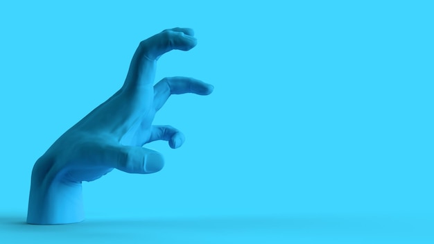 3D render agressieve kant zijaanzicht alleen blauw