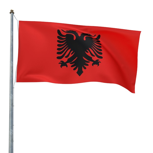 3d render Albania flag (clipping path)