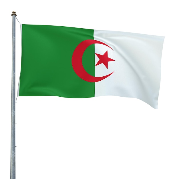 3d render Algeria flag (clipping path)