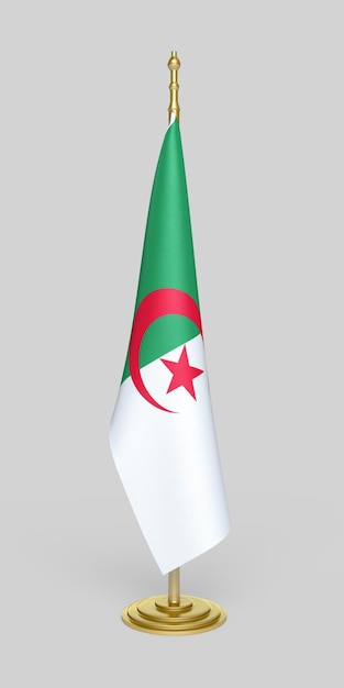 3D render Algerije kantoor vlag (uitknippad)