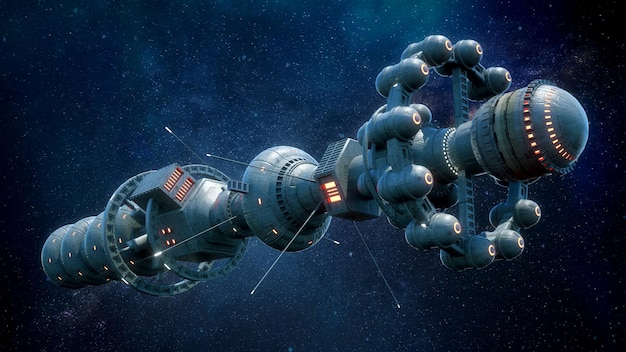 3d render Alien spaceship concept