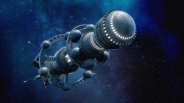 3d render. Alien spaceship concept