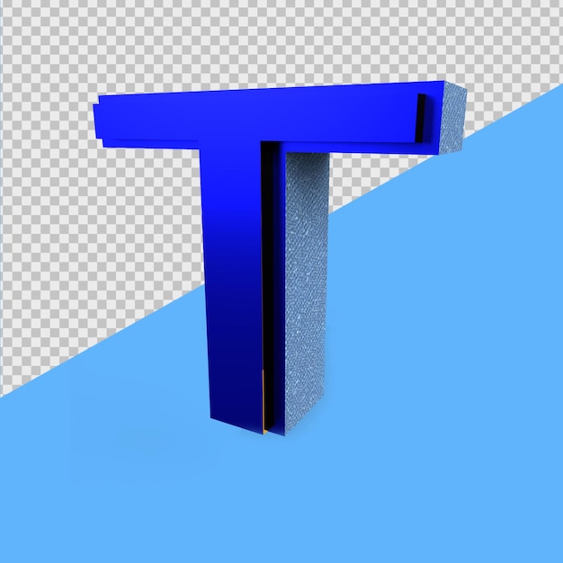 Photo 3d render alphabet blue o