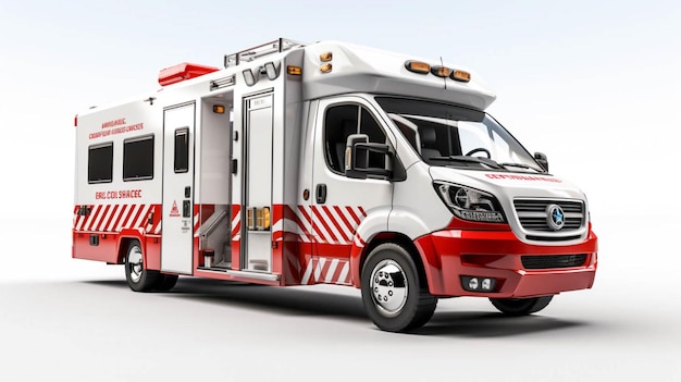 3D render Ambulance isolated on white background