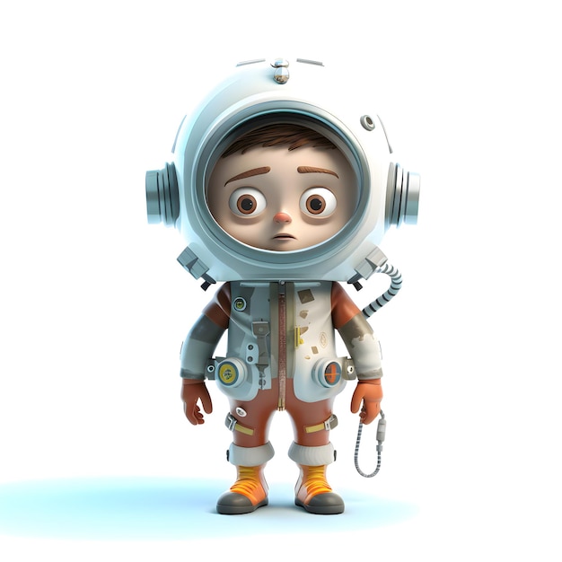 3D Render of an Astronaut with a surprised expression on his face