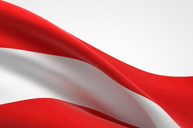 3d render of the austrian flag waving.