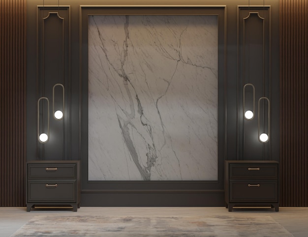 3d render back drop wall panel decoration bedroom