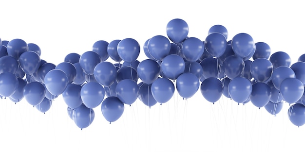 3D render of balloons isolated on white background.