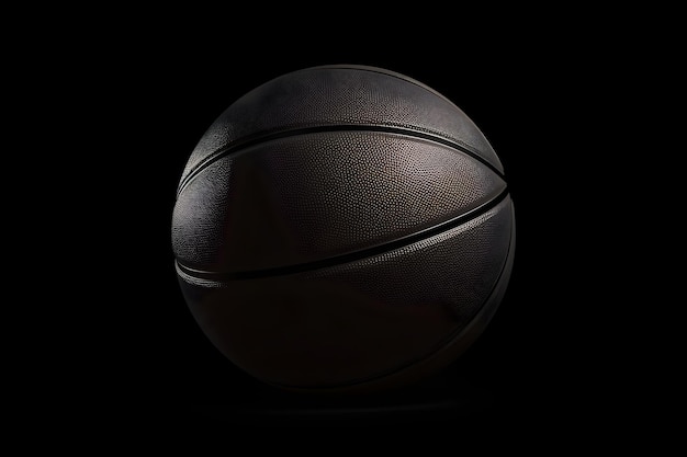 3D визуализация баскетбольного мяча на темном фоне