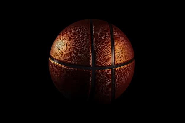 3d render of basketball ball isolated on dark background