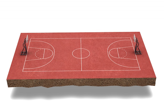 3d render Basketball field