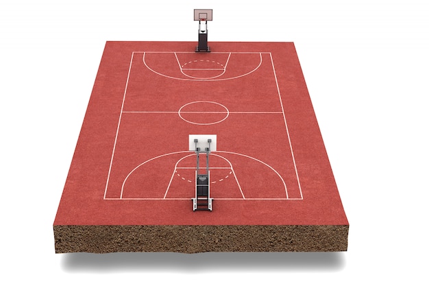 3d render Basketball field