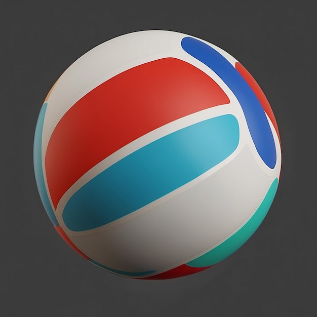 Photo 3d render of a beach ball