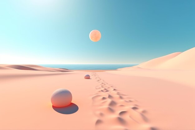 3D Render Beachscape Background