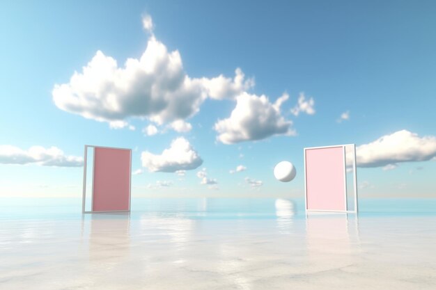 Photo 3d render beachscape background