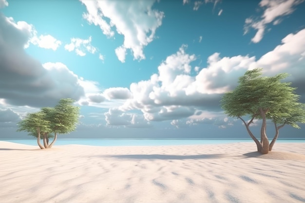 3d render beachscape background