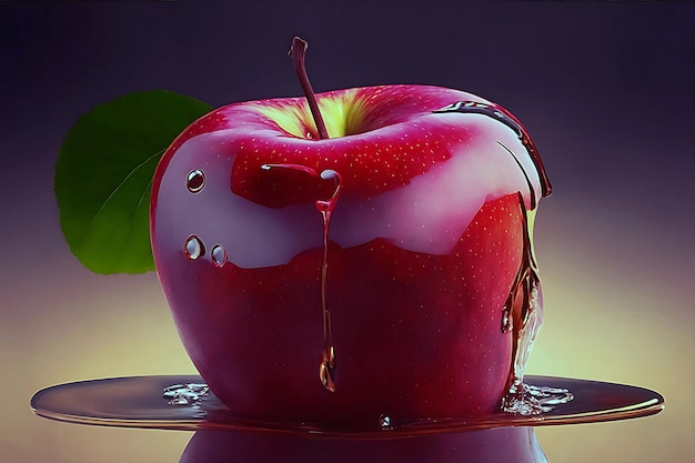 3d render a Beautiful Apple for crystal background and wallpaper