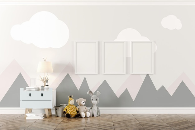 3d render of beautiful child room interior