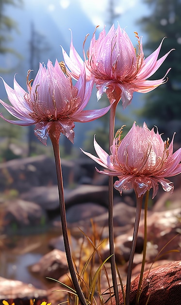 3d render beautiful flowers UHD Wallpaper