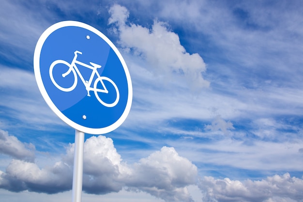 3d Render Bicycle allowed Sign