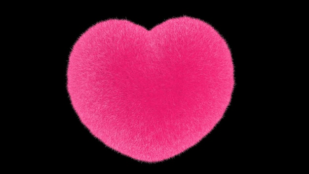 3D RENDER BIG FLUFFY HEART LOVE FOR WEDDING BACKGROUND