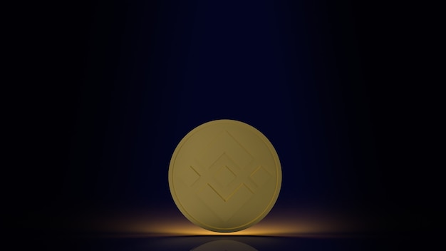 3d render bitcoin coin isolated on dark background with dim light