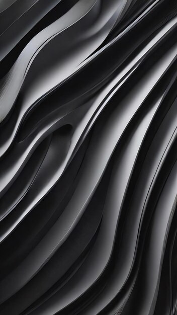 3d render black wavy strip line texture background