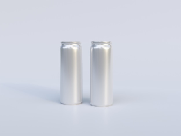 3D render Blank aluminium frisdrank of bier kan vers verpakkingsmodel op witte achtergrond leegmaken