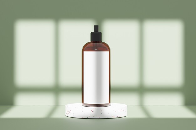 Photo 3d render of blank cosmetics skincare product terrazzo design beauty soap and spa concept