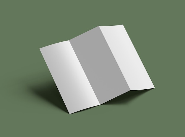 3d render of blank Z fold letter to present your design