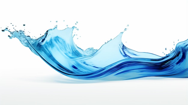 3D render blauwe waterstraal splash illustraties