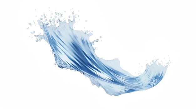 Photo 3d render blue wave water wavy splash clip art