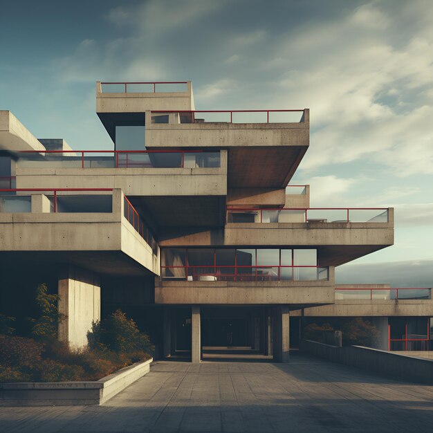 Photo 3d render brutalism design