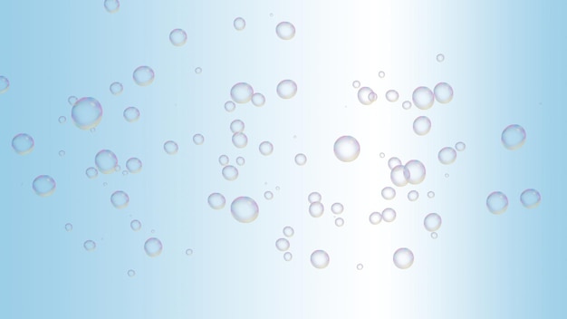 Photo 3d render bubble air or water in blue background for beauty fashion for nature product