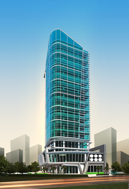 3d render of building