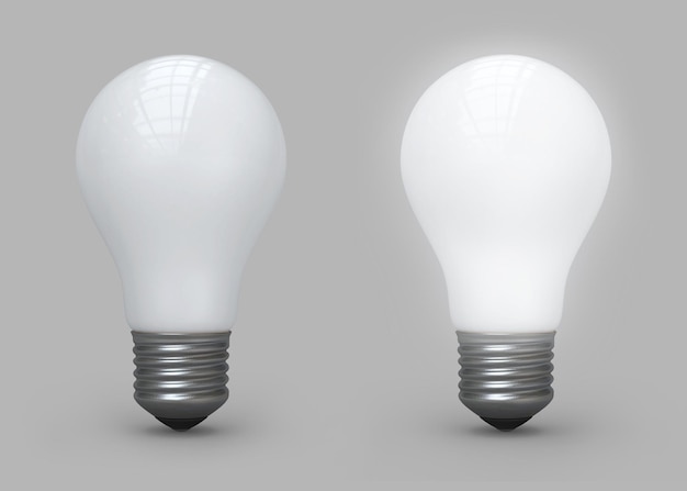 3d render bulb, shadow isolated on a white background.