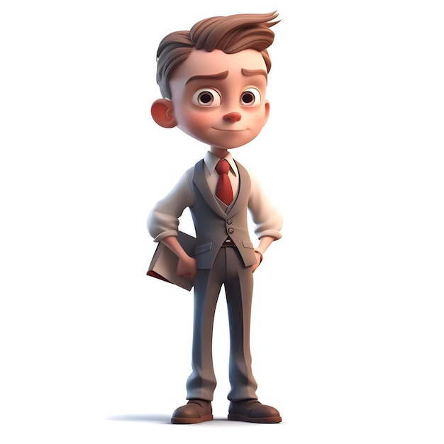 3D Render of a Business man with a book in his hand