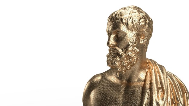 3d render bust gold isolated antique man