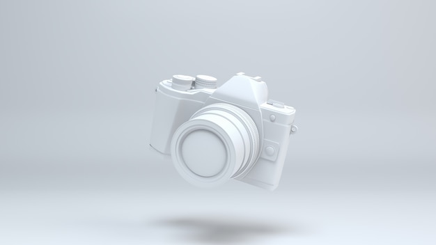 3D render camera op witte achtergrond