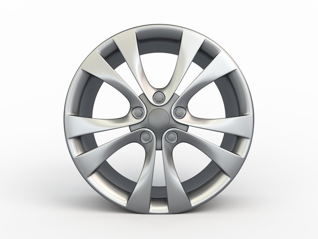 3d render car rim (clipping path)