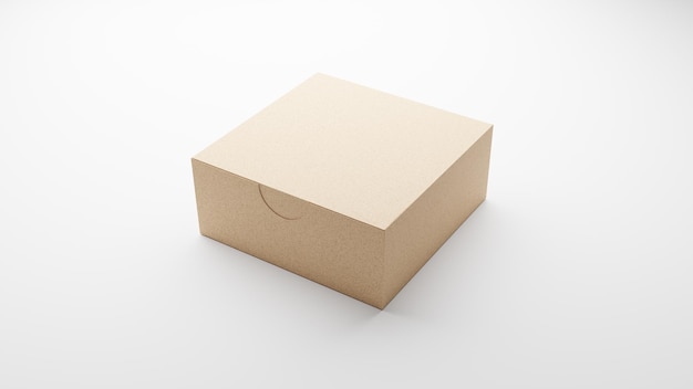 3D Render Cardboard Box