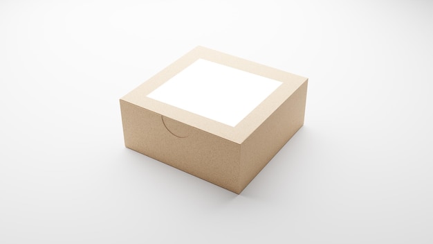 3D Render Cardboard Box