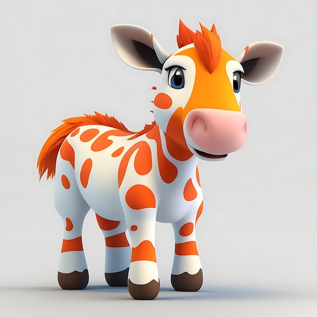 Photo 3d render of a cartoon animal with a bright white background ai generated