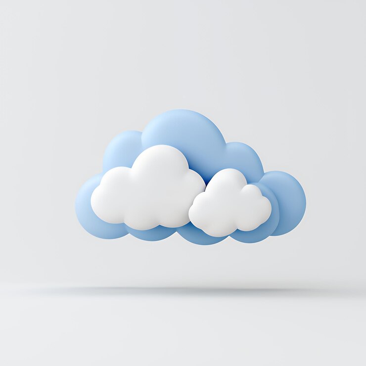 Photo 3d render of a cartoon cloud