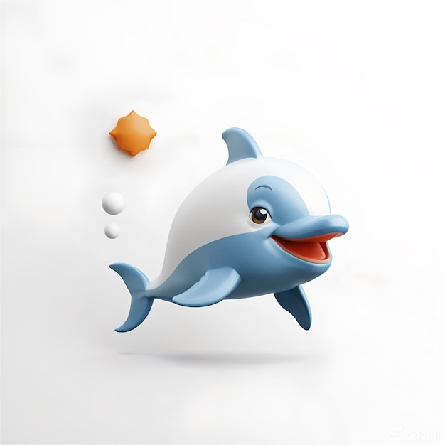 3d render of cartoon fish Ai generated