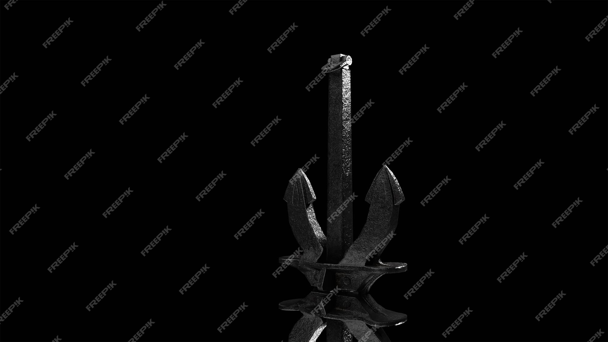 Premium Photo | 3d render of a cast iron anchor 3d art illustrations