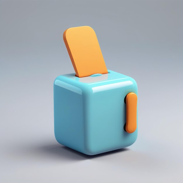 3D render of a chair on blue background 3D render of a chair on blue background 3D illustration